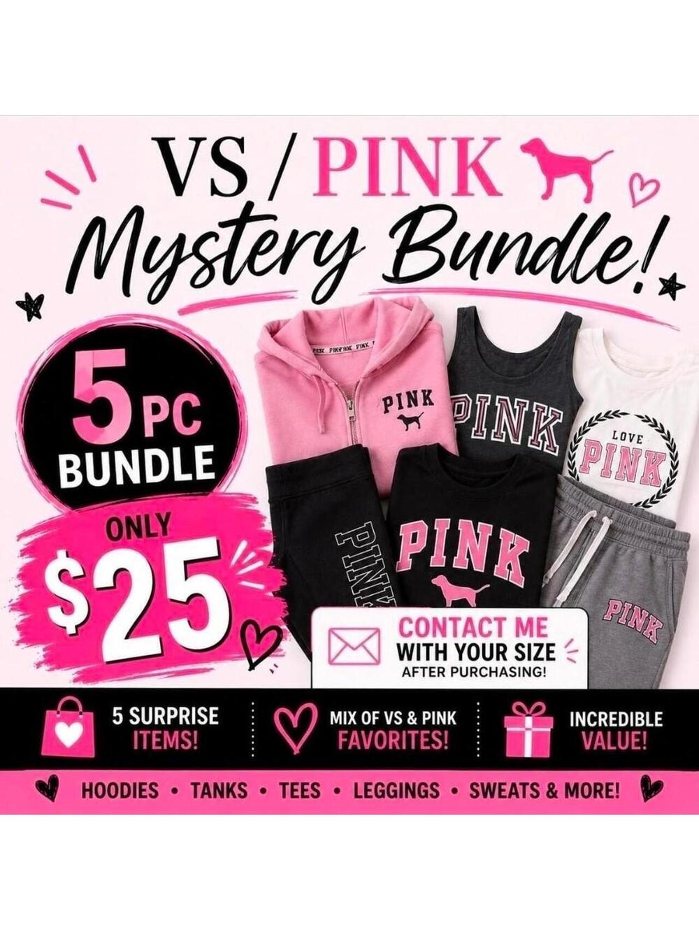 Victorias Secret PINK Mystery Bundle - 5pcs $25 sweats Hoodies tank jackets
